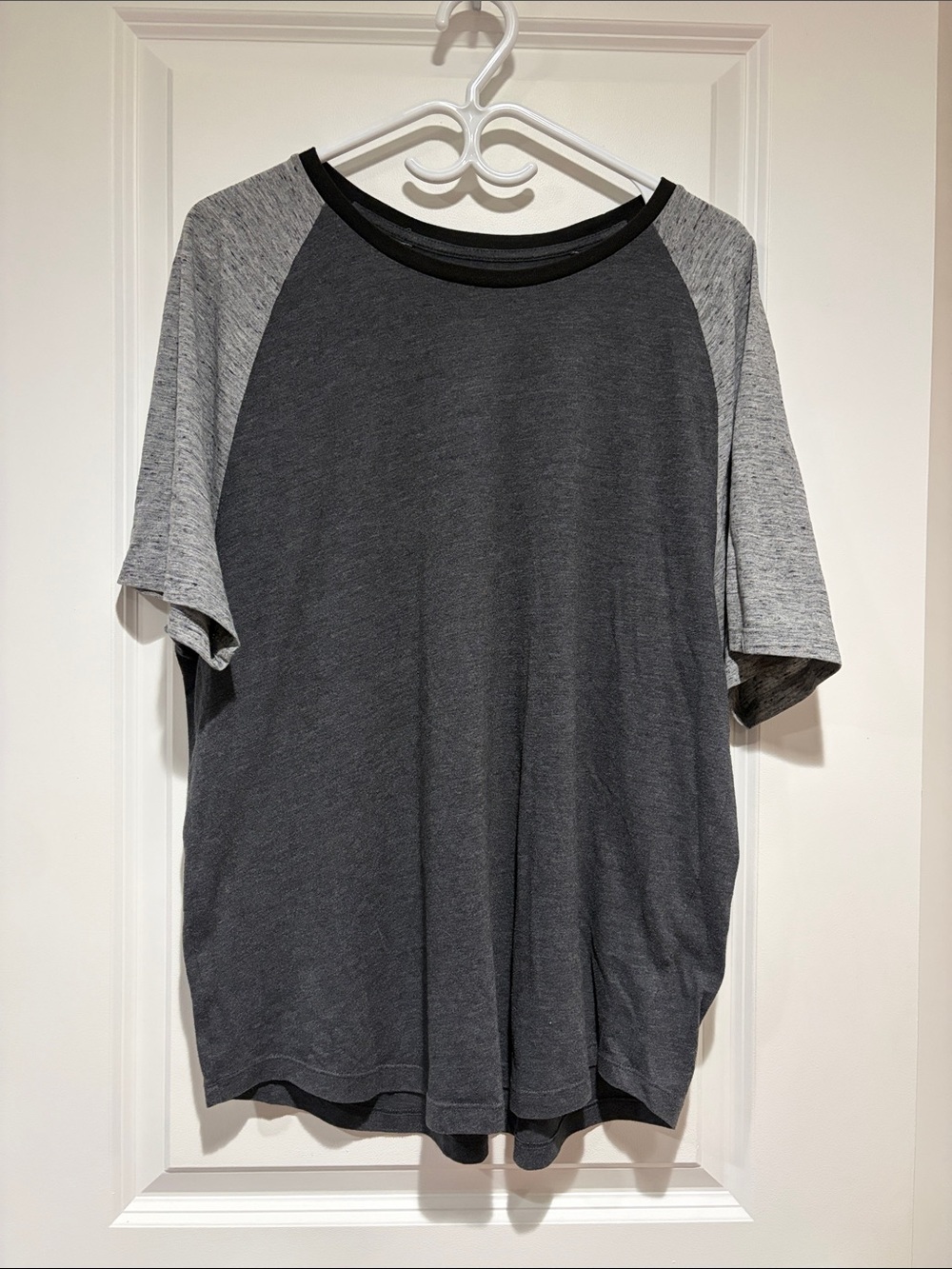 Old Navy Charcoal Body with Light Gray Raglan Short-Sleeve Tee